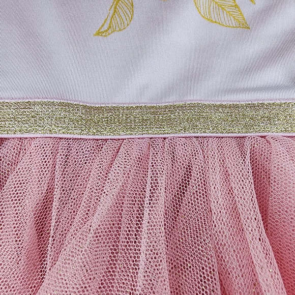 Pink Princess Long Sleeve Dress Tulle Skirt Cinderella Belle Ariel - Picture 5 of 9